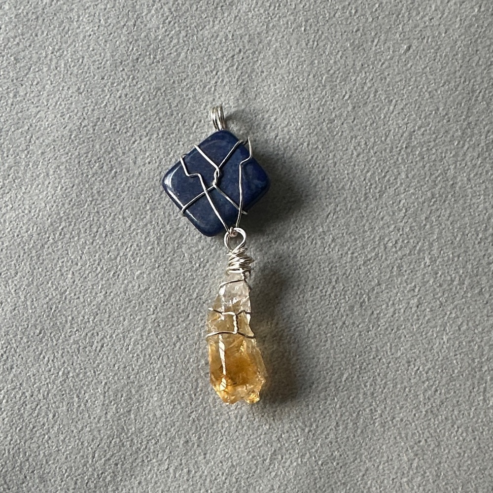 Lapis Lazuli and Citrine Pendant